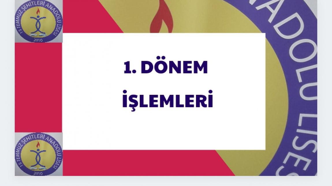 1. DÖNEM ÖĞRETMEN İŞLEMLERİ