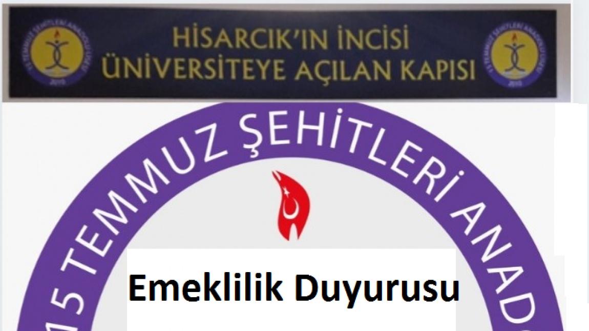 Emeklilik Duyurusu